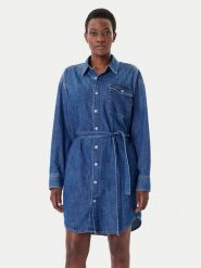 G-Star Raw Sukienka jeansowa D26814-D252 Granatowy Regular Fit. Niebieskie sukienki G-Star Raw, xs, bez wzorów, z bawełny, retro, bez kołnierzyka, bez ramiączek. Za 579.99 zł.