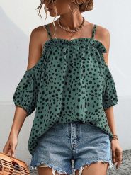 Ariel Tesoro Bluzka w kolorze zielono-czarnym rozmiar: 38. Zielone bluzki Ariel Tesoro, bez wzorów, bez kołnierzyka, bez ramiączek. Za 113.90 zł.