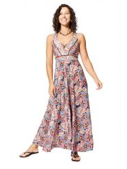 Aller Simplement Sukienka w kolorze granatowo-czerwonym rozmiar: 34/36. Niebieskie sukienki Aller Simplement, bez wzorów, klasyczne, bez kołnierzyka, bez ramiączek, maxi, sportowe. Za 56.99 zł.