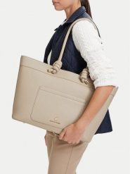 Beverly Hills Polo Club Torebka EO-BHPC-C-016-10 Beżowy. Brązowe shopper Beverly Hills Polo Club, bez wzorów, ze skóry, bez dodatków. Za 299.99 zł.