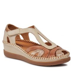 Sandały Pikolinos. Brązowe sandały Pikolinos, bez wzorów, bez obcasa, na płaskiej podeszwie, bez zapięcia. Za 339.99 zł.