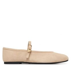 Baleriny LOVE MOSCHINO. Brązowe baleriny Love Moschino, bez wzorów, bez obcasa. Za 729.99 zł.