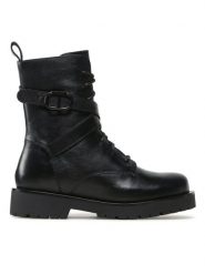 TWINSET Botki 232TCP050 Czarny. Czarne botki Twinset, bez wzorów, ze skóry, bez obcasa, na płaskiej podeszwie, bez zapięcia. Za 2,339.00 zł.