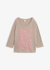 T-shirt oversize z mieszanki bawełny. Szare t-shirty bonprix, bez wzorów, z bawełny, bez kołnierzyka, bez ramiączek. Za 84.99 zł.