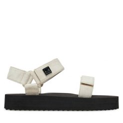 Sandały Armani Exchange. Szare sandały Armani Exchange, bez wzorów, bez obcasa, na płaskiej podeszwie, bez zapięcia. Za 449.99 zł.
