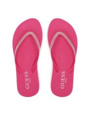 Guess Japonki E5GZ05BB00F Różowy. Czerwone klapki Guess, z aplikacjami, z tworzywa sztucznego, bez obcasa. Za 109.99 zł.