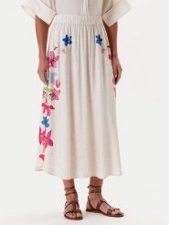 Tatuum Spódnica midi Katia 2 T2511.173 Beżowy Regular Fit. Brązowe spódnice Tatuum, bez wzorów, z wiskozy, midi. Za 349.99 zł.