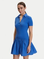 Tommy Jeans Sukienka codzienna DW0DW22331 Niebieski Slim Fit. Niebieskie sukienki Tommy Jeans, na co dzień, s, bez wzorów, z bawełny, bez kołnierzyka, bez ramiączek, proste. Za 369.99 zł.