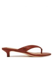 LAUREN RALPH LAUREN Japonki Francesca 802966841002 Brązowy. Brązowe klapki Lauren Ralph Lauren, bez wzorów, ze skóry, bez obcasa. Za 409.99 zł.