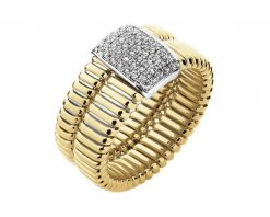 Pierścionek z żółtego złota z brylantami - 0,29 ct - próba 750. Żółte pierścionki Apart, z brylantem, złote. Za 12,990.00 zł.