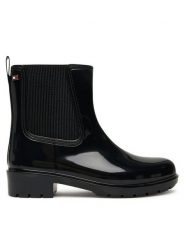 Tommy Hilfiger Kalosze Flag Hardware FW0FW08966 Czarny. Czarne kalosze TOMMY HILFIGER, bez wzorów, z tworzywa sztucznego. Za 429.99 zł.