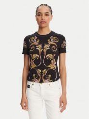 Versace Jeans Couture T-Shirt 78HAH6P8 Czarny Slim Fit. Czarne t-shirty Versace Jeans Couture, m, bez wzorów, z bawełny, bez kołnierzyka, bez ramiączek. Za 529.99 zł.