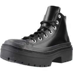 CONVERSE CHUCK TAYLOR ALL STAR LUGGED HEEL LEATHER PLATFORM Czarny. Czarne trampki Converse, bez wzorów, ze skóry, bez zapięcia. Za 326.99 zł.