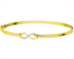 Bransoletka z żółtego złota z diamentem - nieskończoność - 0,004 ct - próba 375. Żółte bransoletki Apart, z diamentem, złote. Za 2,590.00 zł.