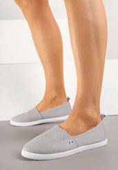 Szare Tenisówki Vices Basic z Materiałowymi Gumkami Aretela. Szare trampki Renee, bez wzorów, z jeansu, bez zapięcia. Za 39.99 zł.