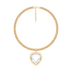 Bransoletka łańcuch Cube z zawieszką Icons z białym kryształem. Białe bransoletki Lilou, z kryształem, pozłacane. Za 308.00 zł.