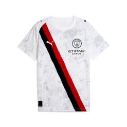Młodzieżowa koszulka KIDSUPER × MANCHESTER CITY PUMA White Black. Biała bluzki Puma, m, bez wzorów, młodzieżowe, bez kołnierzyka, bez ramiączek. Za 349.00 zł.
