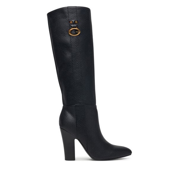 Kozaki Guess. Czarne kozaki Guess, bez obcasa, na słupku, bez zapięcia. Za 824.99 zł.