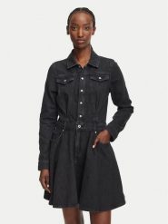 Karl Lagerfeld Jeans Sukienka jeansowa B3W13033 Czarny A-Line Fit. Czarne sukienki Karl Lagerfeld Jeans, m, bez wzorów, z jeansu, bez kołnierzyka, bez ramiączek. Za 849.99 zł.