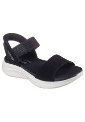 Sandały SKECHERS SLIP INS - SUMMERVILLE Czarny. Czarne sandały Skechers, bez wzorów, z materiału, bez obcasa, bez zapięcia. Za 297.99 zł.