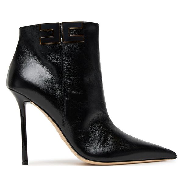 Botki Elisabetta Franchi. Czarne botki Elisabetta Franchi, bez wzorów, bez obcasa, na szpilce, bez zapięcia. Za 3,769.00 zł.