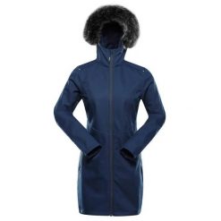 Płaszcz damski Alpine Pro Ibora. Niebieskie płaszcze Alpine Pro, m, z aplikacjami, z futra, bez kaptura. Za 722.90 zł.
