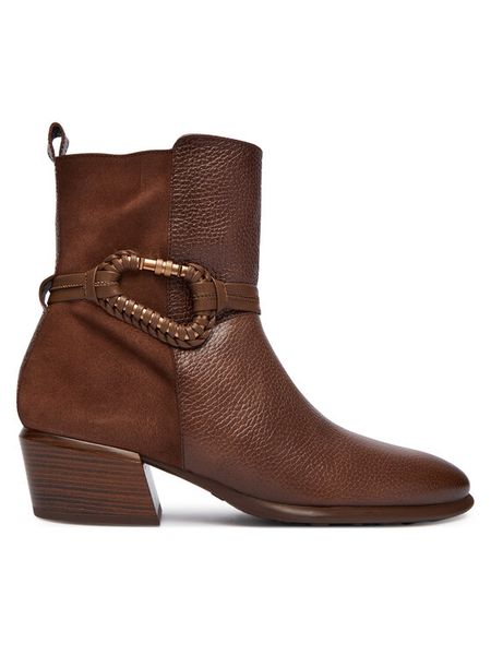 Hispanitas Botki PHI254297 Brązowy. Brązowe botki Hispanitas, bez wzorów, ze skóry, bez obcasa, na słupku, bez zapięcia. Za 749.99 zł.