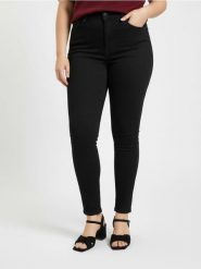 Jeansy skinny z wysokim stanem Plus size - czarny. Czarne jeansy Sinsay, plus size, bez wzorów, z podwyższonym stanem. Za 69.99 zł.