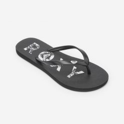 Japonki damskie Roxy To The Sea. Czarne klapki Roxy, bez wzorów, z kauczuku, bez obcasa. Za 89.99 zł.