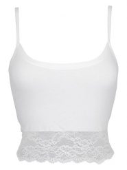 COTONELLA Top w kolorze białym rozmiar: L. Białe topy COTONELLA, l, bez wzorów, z koronki, bez kołnierzyka, bez ramiączek. Za 30.78 zł.