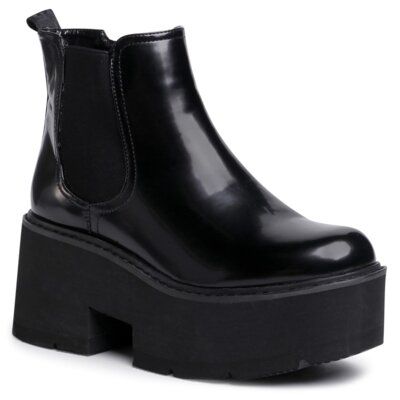 DeeZee WS19289-02 Czarny. Czarne botki DeeZee, bez wzorów, ze skóry ekologicznej, bez obcasa, bez zapięcia. Za 149.99 zł.