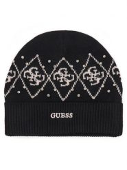 Guess Czapka V6BZ09 Z1747 Czarny. Czarne czapki Guess, z aplikacjami, z poliesteru. Za 174.99 zł.