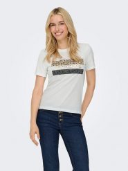 ONLY Koszulka w kolorze białym rozmiar: XL. Białe bluzki Only, xl, bez wzorów, z bawełny, bez kołnierzyka, bez ramiączek. Za 48.39 zł.