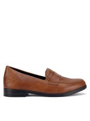 Rieker Lordsy 46260-22 Brązowy. Brązowe lordsy Rieker, bez wzorów, ze skóry, bez obcasa, bez zapięcia. Za 319.99 zł.