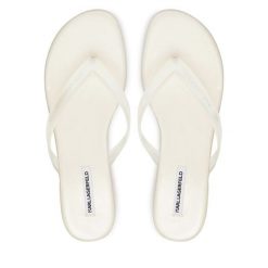 Japonki KARL LAGERFELD. Białe klapki KARL LAGERFELD, bez wzorów, bez obcasa. Za 421.99 zł.