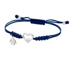 Bransoletka z elementami białego złota i diamentem - aniołek, serce - 0,003 ct - próba 585. Białe bransoletki Apart, z diamentem, złote. Za 959.00 zł.