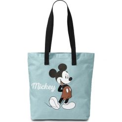 Torba shopper "Myszka Miki" bonprix jasny miętowy. Niebieskie shopper bonprix, z aplikacjami, zdobione, bez dodatków. Za 44.99 zł.