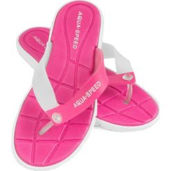 Japonki basenowe damskie Aqua Speed Bali. Czerwone klapki Aqua-Speed, bez wzorów, bez obcasa. Za 36.99 zł.