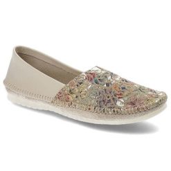 Beżowe Baleriny W Kwiaty Maciejka Wygodne Obuwie Damskie. Brązowe baleriny Maciejka, bez wzorów, z tkaniny, bez obcasa. Za 239.00 zł.