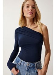 Happiness Istanbul Koszulka w kolorze granatowym rozmiar: 38. Niebieskie bluzki Happiness Istanbul, bez wzorów, bez kołnierzyka, bez ramiączek. Za 56.99 zł.