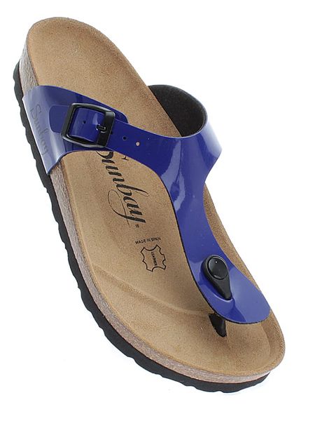 Sunbay Japonki "Camelia" w kolorze niebieskim rozmiar: 37. Niebieskie klapki Sunbay, bez wzorów, z otwartym noskiem, bez obcasa. Za 144.95 zł.