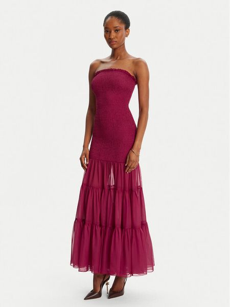 Bardot Sukienka letnia Azura Strapless 59882DB Różowy Slim Fit. Czerwone sukienki Bardot, na lato, w ażurowe wzory, z syntetyku, bez kołnierzyka, bez ramiączek. Za 419.99 zł.