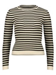 Pieces Sweter "Crista" w kolorze kremowo-czarnym rozmiar: M. Brązowe swetry Pieces, m, bez wzorów, ze splotem, bez ramiączek. Za 48.28 zł.