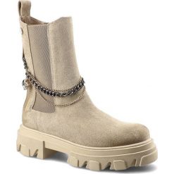 Beżowe Botki Carinii Workery Damskie Ze Skóry. Brązowe botki Carinii, bez wzorów, z gumy, bez obcasa, bez zapięcia. Za 355.00 zł.