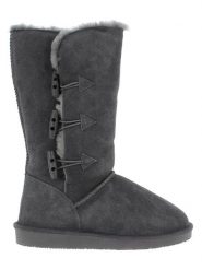 NICEBAY Skórzane kozaki zimowe "Meander" w kolorze ciemnoszarym rozmiar: 41. Szare kozaki NICEBAY, na zimę, z materiału, bez obcasa, bez zapięcia. Za 260.99 zł.