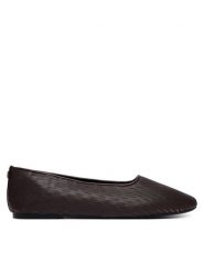 Calvin Klein Baleriny Oblique Ballerina Cut Lth HW0HW03033 Bordowy. Czerwone baleriny Calvin Klein, bez wzorów, ze skóry, bez obcasa. Za 449.99 zł.