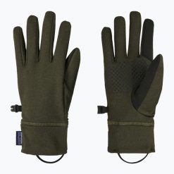 Rękawiczki trekkingowe Patagonia R1 Daily. Zielone rękawiczki Patagonia, bez wzorów, sportowe. Za 229.99 zł.