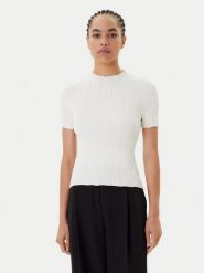 HUGO Bluzka Sarphapilk 50542598 Biały Slim Fit. Białe bluzki Hugo, m, bez wzorów, z wiskozy, bez kołnierzyka, bez ramiączek. Za 316.99 zł.