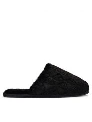 Calvin Klein Kapcie Home Slipper Fur Aop HW0HW03218 Czarny. Czarne obuwie domowe Calvin Klein, bez wzorów, z materiału, bez zapięcia. Za 249.99 zł.