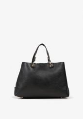 Czarna Dwukomorowa Torebka Typu Shopper Ozdobiona Metalicznymi Aplikacjami Adorrive. Czarne shopper Born2be, z aplikacjami, z jeansu, bez dodatków. Za 169.99 zł.